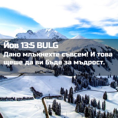 Picture 02 - Йов 13:5 BULG - Дано млъкнехте съвсем! И - Bible Verse Picture