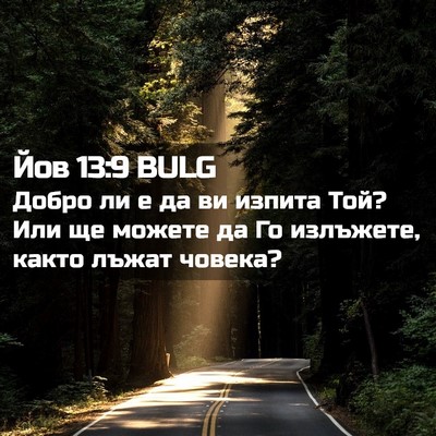 Picture 02 - Йов 13:9 BULG - Добро ли е да ви изпита Той? - Bible Verse Picture