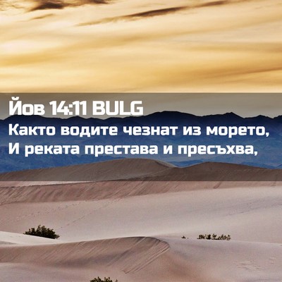 Picture 02 - Йов 14:11 BULG - Както водите чезнат из - Bible Verse Picture