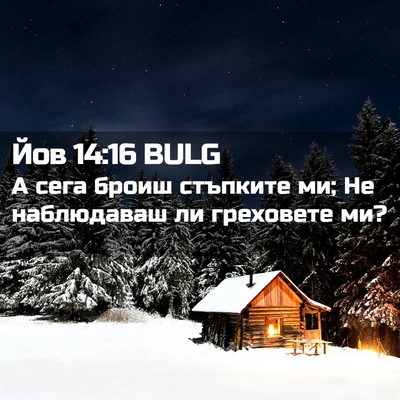 Picture 02 - Йов 14:16 BULG - А сега броиш стъпките ми; - Bible Verse Picture