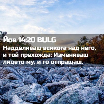 Picture 02 - Йов 14:20 BULG - Надделяваш всякога над - Bible Verse Picture