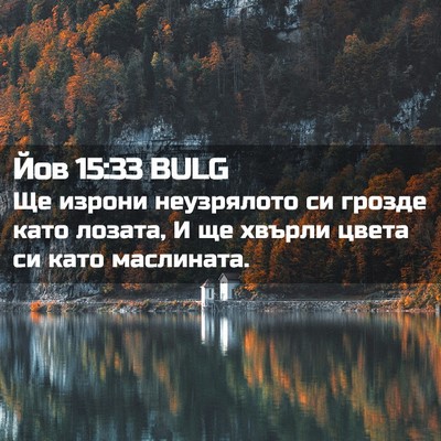Picture 02 - Йов 15:33 BULG - Ще изрони неузрялото си - Bible Verse Picture
