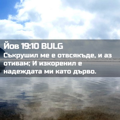 Picture 02 - Йов 19:10 BULG - Съкрушил ме е отвсякъде, и - Bible Verse Picture