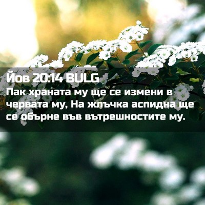 Picture 02 - Йов 20:14 BULG - Пак храната му ще се измени - Bible Verse Picture