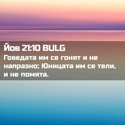 Picture 02 - Йов 21:10 BULG - Говедата им се гонят и не - Bible Verse Picture