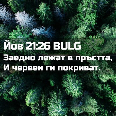 Picture 02 - Йов 21:26 BULG - Заедно лежат в пръстта, И - Bible Verse Picture