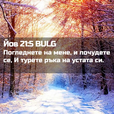 Picture 02 - Йов 21:5 BULG - Погледнете на мене, и - Bible Verse Picture
