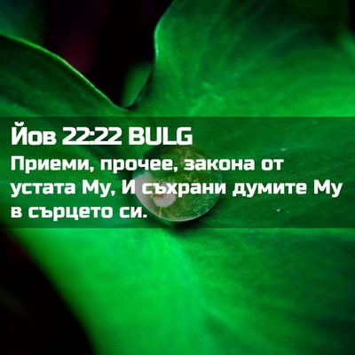 Picture 02 - Йов 22:22 BULG - Приеми, прочее, закона от - Bible Verse Picture