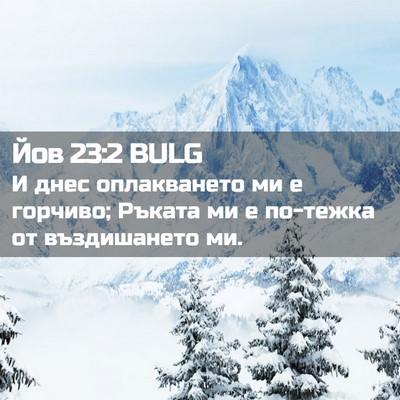 Picture 02 - Йов 23:2 BULG - И днес оплакването ми е - Bible Verse Picture