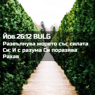 Picture 02 - Йов 26:12 BULG - Развълнува морето със - Bible Verse Picture