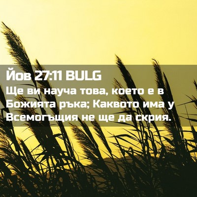 Picture 02 - Йов 27:11 BULG - Ще ви науча това, което е в - Bible Verse Picture