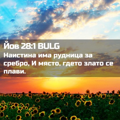 Picture 02 - Йов 28:1 BULG - Наистина има рудница за - Bible Verse Picture