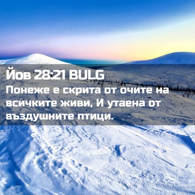 Picture 02 - Йов 28:21 BULG - Понеже е скрита от очите на - Bible Verse Picture