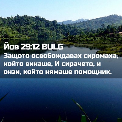 Picture 02 - Йов 29:12 BULG - Защото освобождавах - Bible Verse Picture