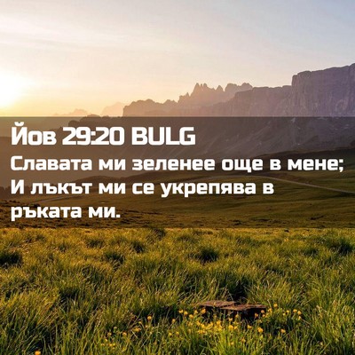 Picture 02 - Йов 29:20 BULG - Славата ми зеленее още в - Bible Verse Picture