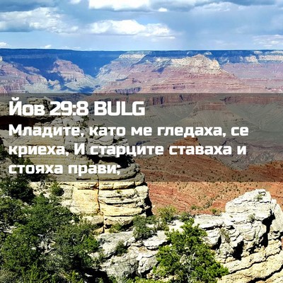 Picture 02 - Йов 29:8 BULG - Младите, като ме гледаха, - Bible Verse Picture