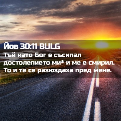 Picture 02 - Йов 30:11 BULG - Тъй като Бог е съсипал - Bible Verse Picture