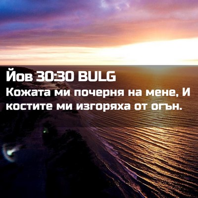 Picture 02 - Йов 30:30 BULG - Кожата ми почерня на мене, - Bible Verse Picture