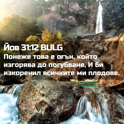 Picture 02 - Йов 31:12 BULG - Понеже това е огън, който - Bible Verse Picture