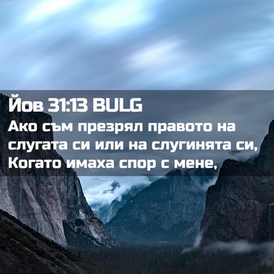 Picture 02 - Йов 31:13 BULG - Ако съм презрял правото на - Bible Verse Picture