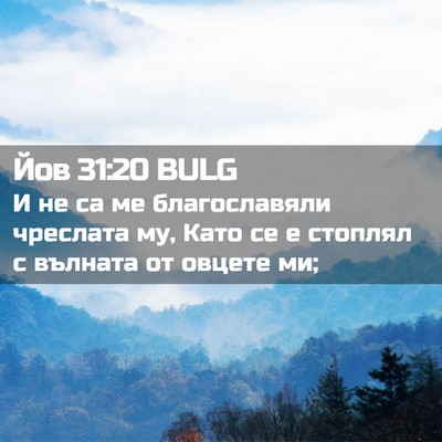 Picture 02 - Йов 31:20 BULG - И не са ме благославяли - Bible Verse Picture