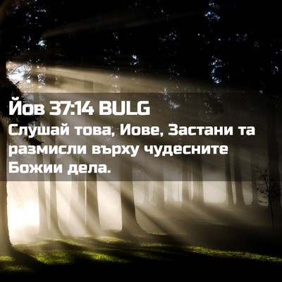 Picture 02 - Йов 37:14 BULG - Слушай това, Иове, Застани - Bible Verse Picture