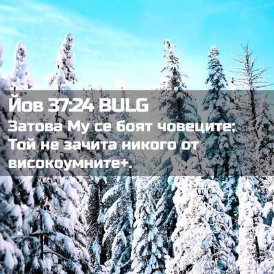 Picture 02 - Йов 37:24 BULG - Затова Му се боят човеците; - Bible Verse Picture