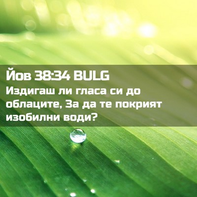 Picture 02 - Йов 38:34 BULG - Издигаш ли гласа си до - Bible Verse Picture