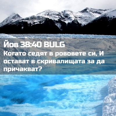 Picture 02 - Йов 38:40 BULG - Когато седят в рововете си, - Bible Verse Picture