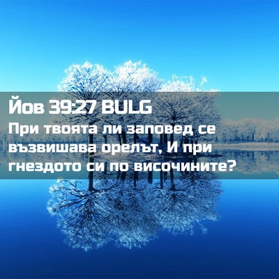Picture 02 - Йов 39:27 BULG - При твоята ли заповед се - Bible Verse Picture