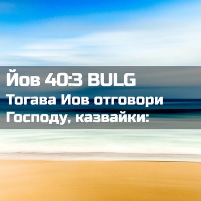 Picture 02 - Йов 40:3 BULG - Тогава Иов отговори - Bible Verse Picture