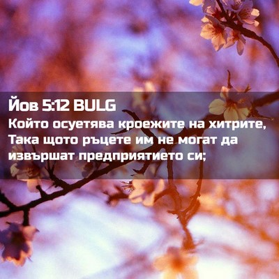 Picture 02 - Йов 5:12 BULG - Който осуетява кроежите на - Bible Verse Picture