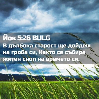 Picture 02 - Йов 5:26 BULG - В дълбока старост ще - Bible Verse Picture