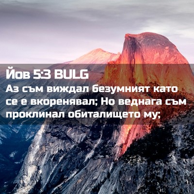 Picture 02 - Йов 5:3 BULG - Аз съм виждал безумният - Bible Verse Picture