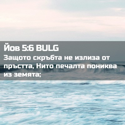 Picture 02 - Йов 5:6 BULG - Защото скръбта не излиза - Bible Verse Picture