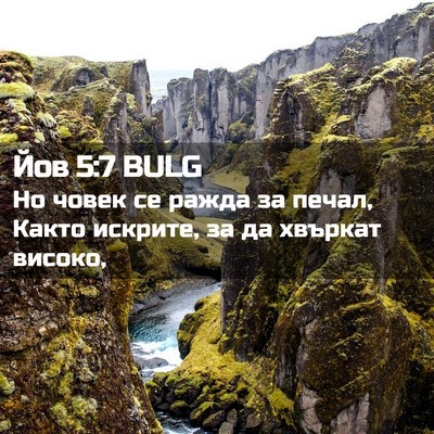 Picture 02 - Йов 5:7 BULG - Но човек се ражда за печал, - Bible Verse Picture