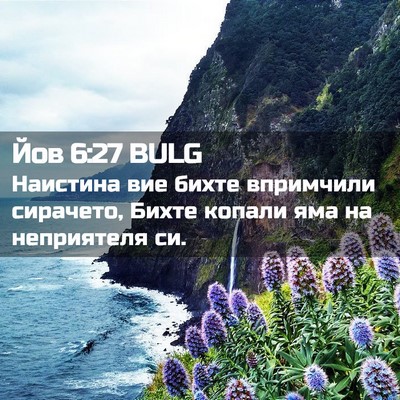 Picture 02 - Йов 6:27 BULG - Наистина вие бихте - Bible Verse Picture