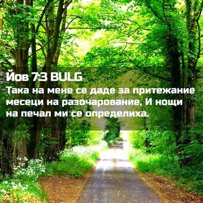 Picture 02 - Йов 7:3 BULG - Така на мене се даде за - Bible Verse Picture