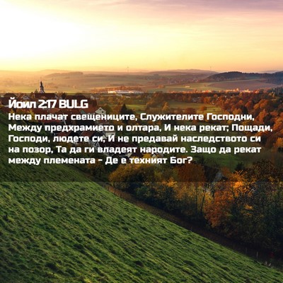 Picture 02 - Йоил 2:17 BULG - Нека плачат свещениците, - Bible Verse Picture