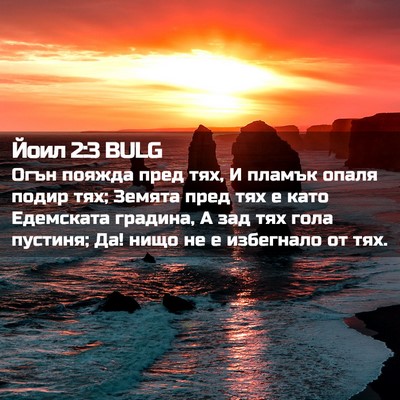 Picture 02 - Йоил 2:3 BULG - Огън пояжда пред тях, И - Bible Verse Picture