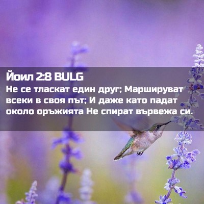 Picture 02 - Йоил 2:8 BULG - Не се тласкат един друг; - Bible Verse Picture