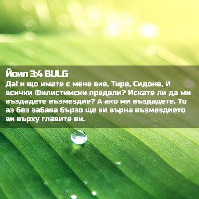 Picture 02 - Йоил 3:4 BULG - Да! и що имате с мене вие, - Bible Verse Picture