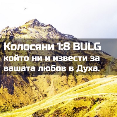 Picture 02 - Колосяни 1:8 BULG - който ни и извести за - Bible Verse Picture