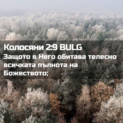 Picture 02 - Колосяни 2:9 BULG - Защото в Него обитава - Bible Verse Picture