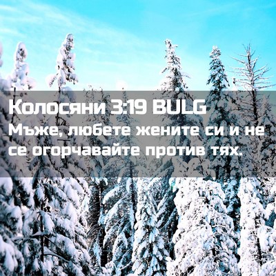 Picture 02 - Колосяни 3:19 BULG - Мъже, любете жените си и не - Bible Verse Picture