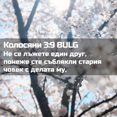 Picture 02 - Колосяни 3:9 BULG - Не се лъжете един друг, - Bible Verse Picture