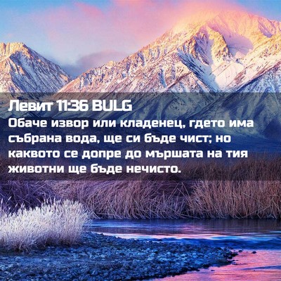 Picture 02 - Левит 11:36 BULG - Обаче извор или кладенец, - Bible Verse Picture
