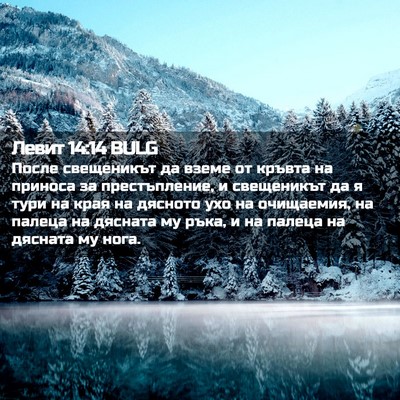 Picture 02 - Левит 14:14 BULG - После свещеникът да вземе - Bible Verse Picture