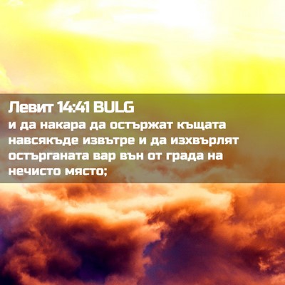 Picture 02 - Левит 14:41 BULG - и да накара да остържат - Bible Verse Picture