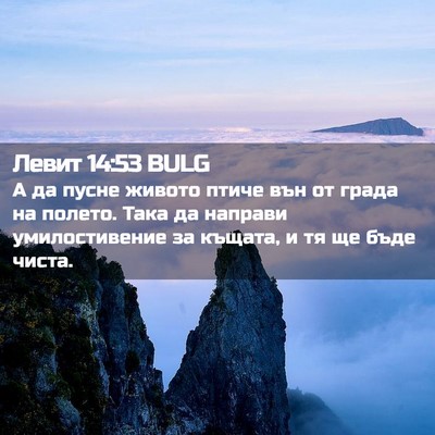 Picture 02 - Левит 14:53 BULG - А да пусне живото птиче вън - Bible Verse Picture